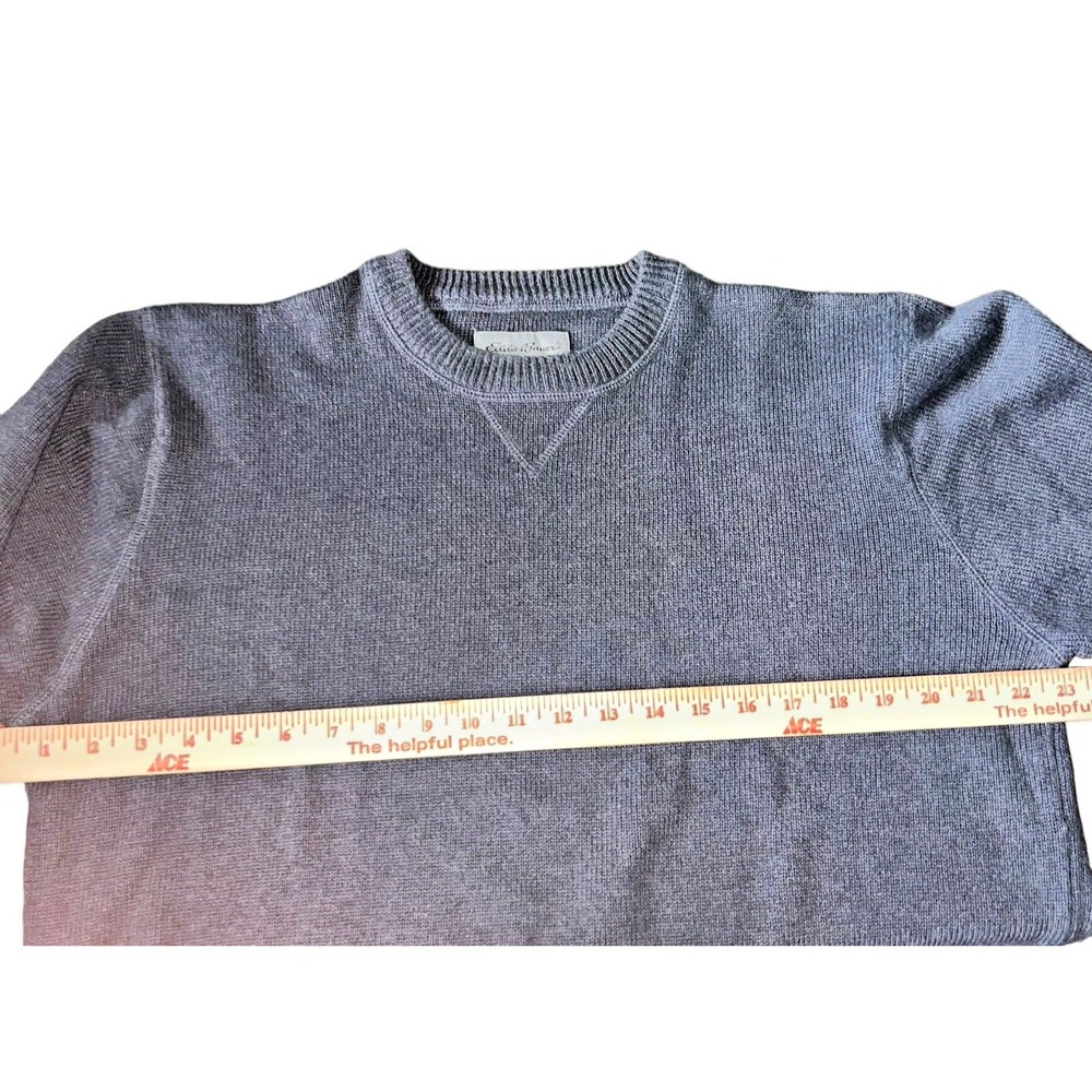 Gorp Core Cozy Eddie Bauer Gray Waffle Knit Crewneck Sweater Pullover - Picture 12 of 15
